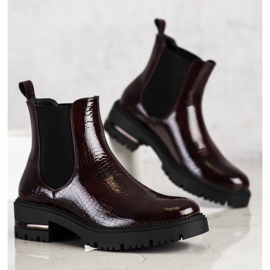 Sergio Leone Chelsea-Stiefel mit Schlangenmuster rot mehrfarbig 1