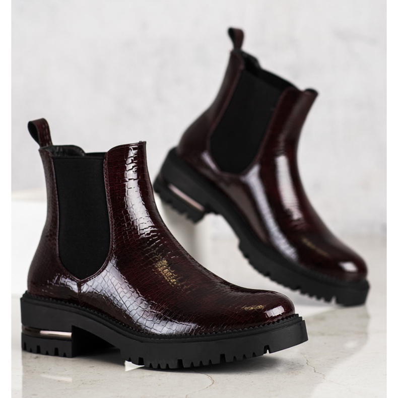 Sergio Leone Chelsea-Stiefel mit Schlangenmuster rot mehrfarbig 1