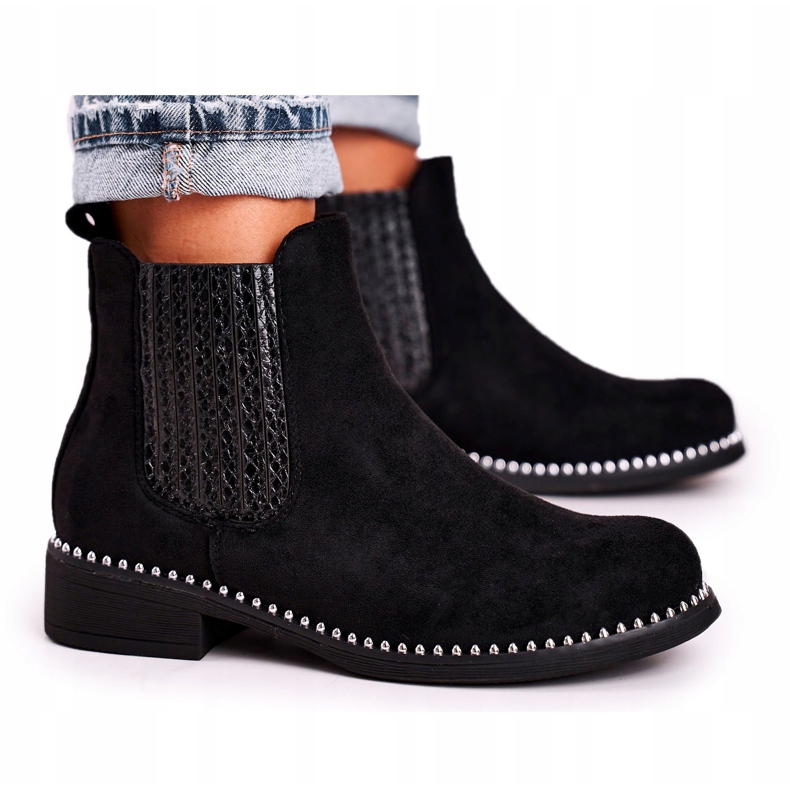 Damen Stiefeletten Jodhpur Stiefel Wildleder Schwarz Meagan 5