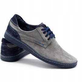 KOMODO Casual Herrenschuhe 848 grau navy blau 3