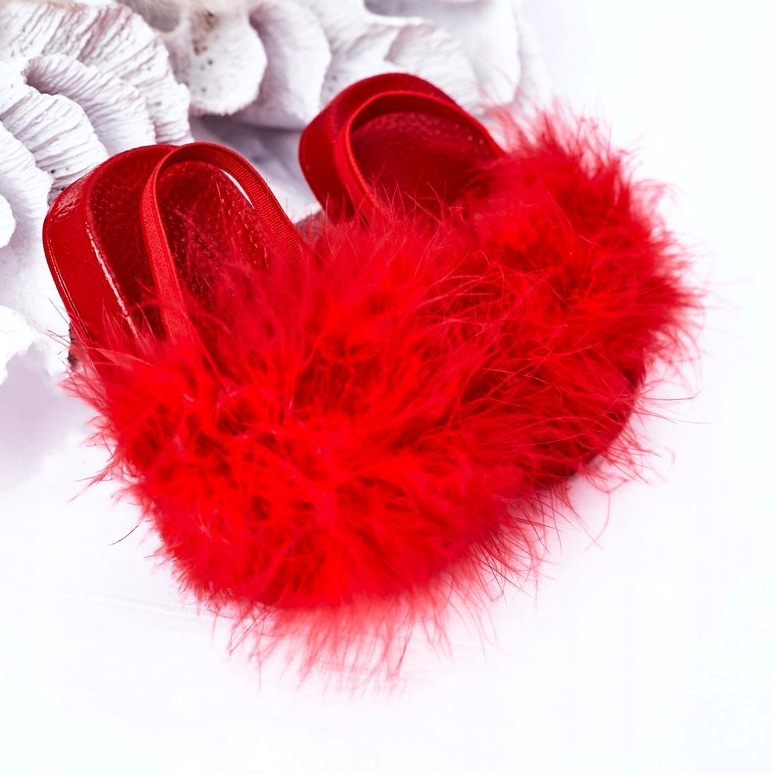 FR1 Kinder Hausschuhe aus Gummi mit Fell Rot Skylar 3