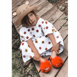 FR1 Kinder Hausschuhe aus Gummi mit Fell Rot Skylar 4