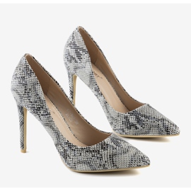 Schwarze High Heels in Graces Schlangenhautmuster 1