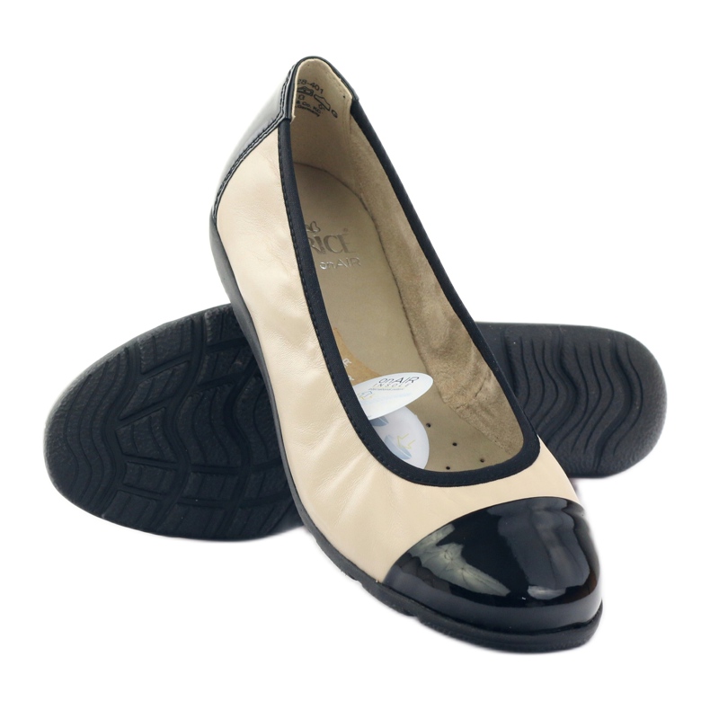 Caprice Ballerinas für Damen 22152 schwarz braun 3