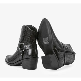 Schwarze Cowboystiefel mit Krokodilmuster Lav 1