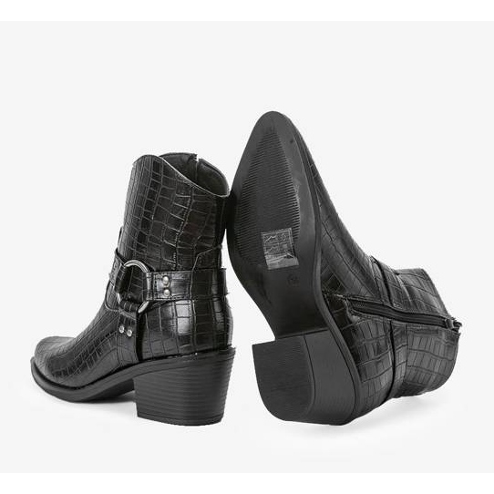 Schwarze Cowboystiefel mit Krokodilmuster Lav 1