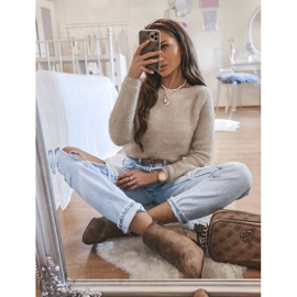 Khaki Ana Stiefeletten auf einem Pfosten beige braun 2