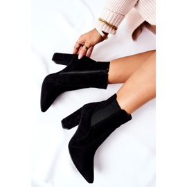 PG1 Wildlederstiefel für Damen mit Absatz Schwarz Kastren 1