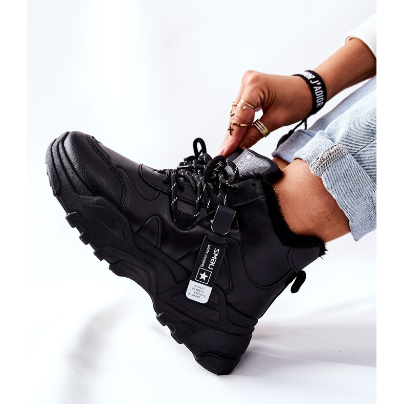 Damen Schwarz Warme Sneakers Schneestiefel Kaphia 2