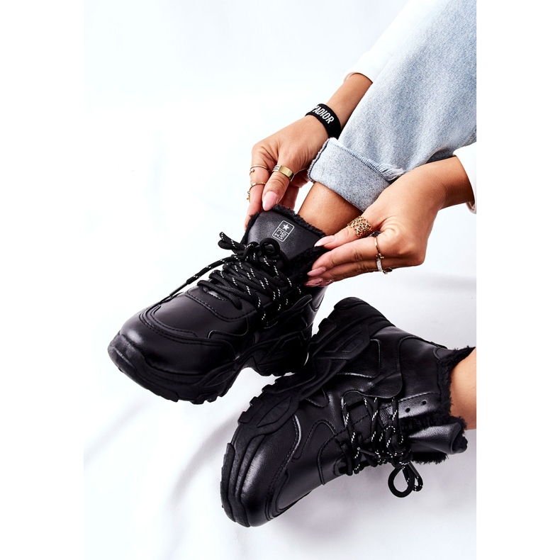 Damen Schwarz Warme Sneakers Schneestiefel Kaphia 1