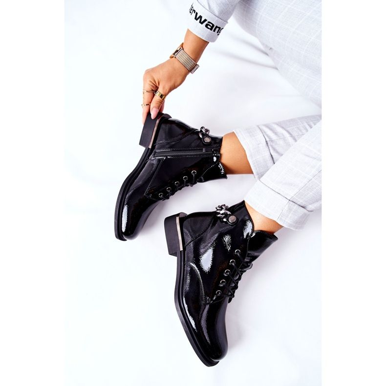 Lackierte Warme Stiefel Sergio Leone Schwarz BT405 1