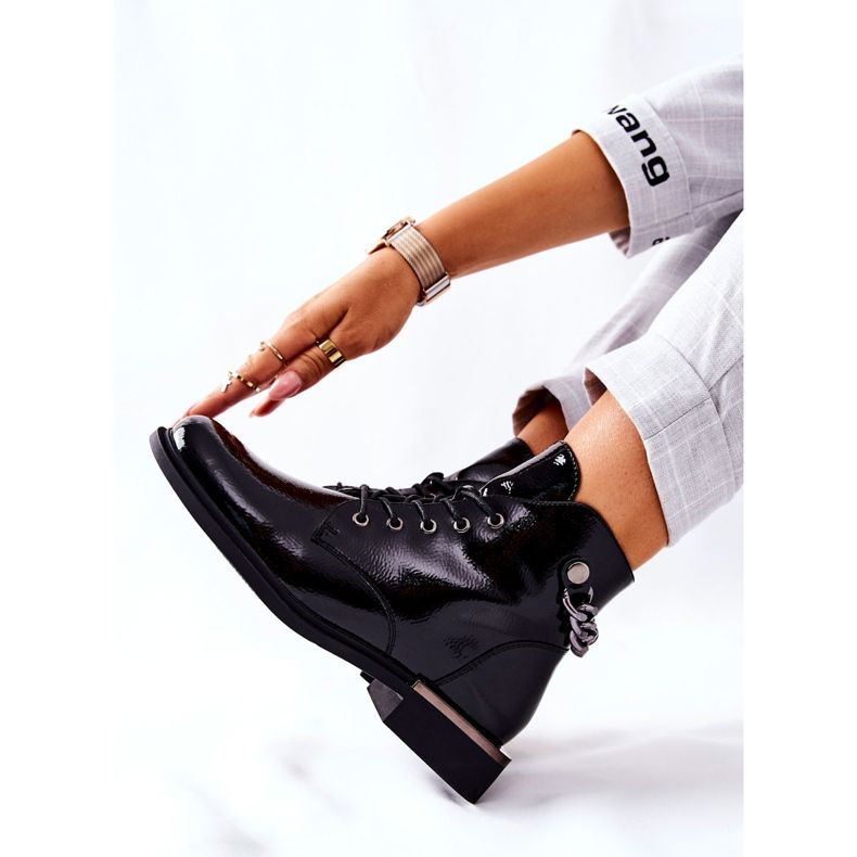 Lackierte Warme Stiefel Sergio Leone Schwarz BT405 2