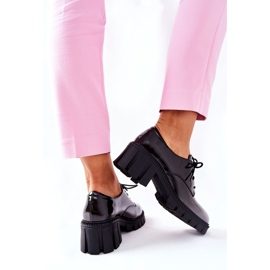 S.Barski Lackierte, gebundene schwarz-graue Mosa Schuhe 1