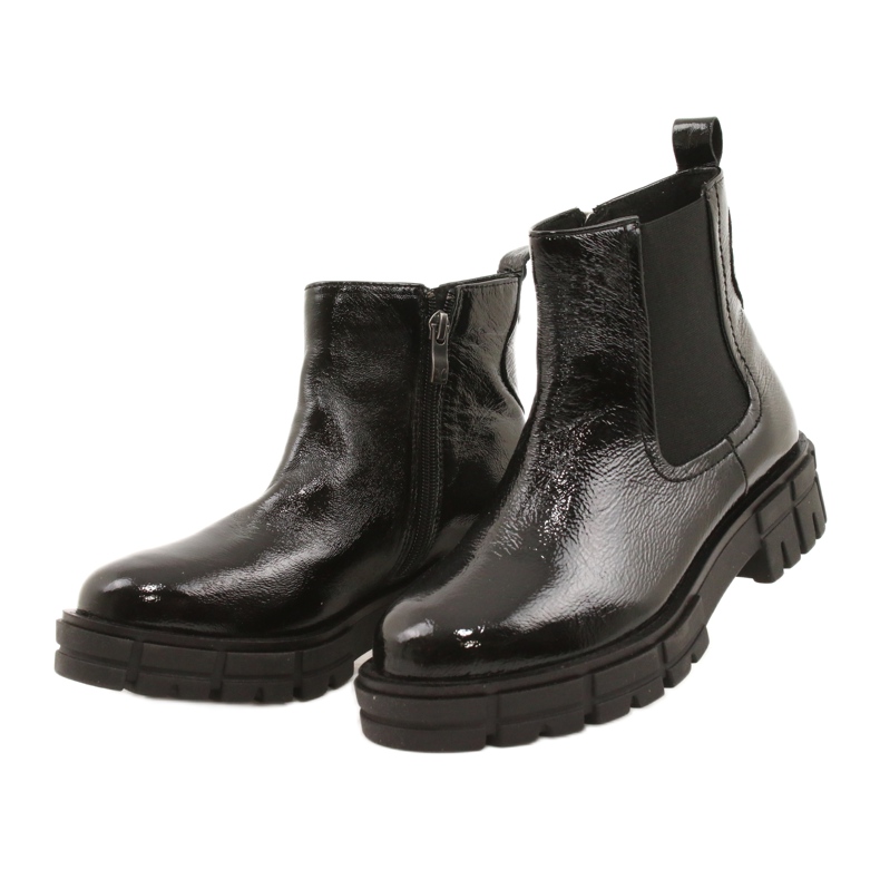 Schwarz lackierte Frauenstiefel Caprice 9-25461-27 017 2