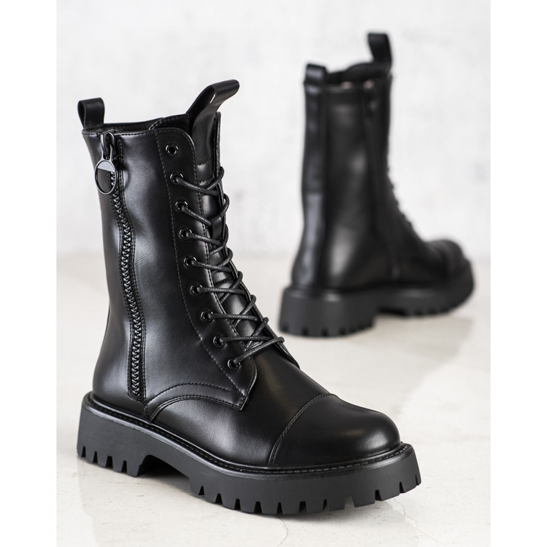 SHELOVET Klassische schwarze Stiefel 2