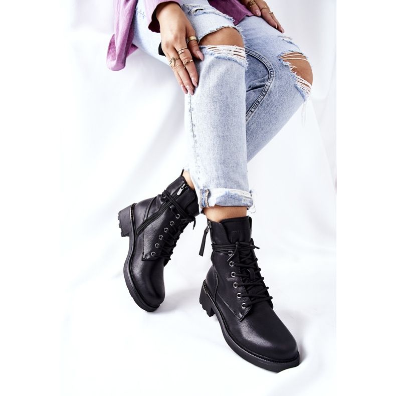 Schwarze Maisa High Worker Stiefel mit Reißverschlüssen 2