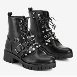 Schwarze Damen-Wanderschuhe mit Faubert-Ketten 1