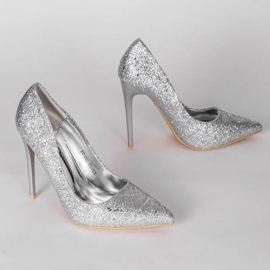 Silberne Laila Glitzer-Heels 1