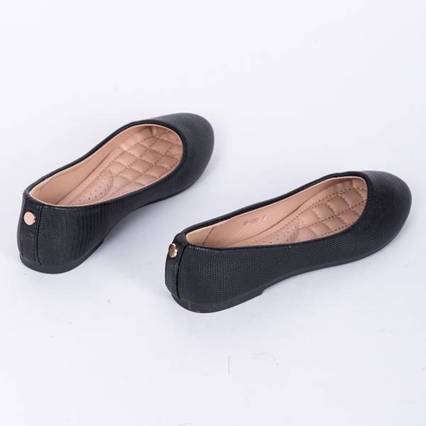 Schwarze Lili Ballerinas mit Prägung 1