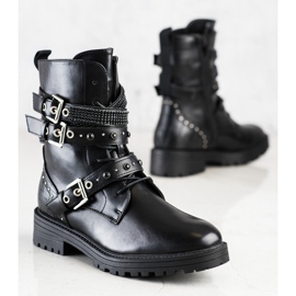 Erynn Schwarze Arbeiter mit dekorativen Schnallen 2