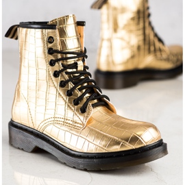 Sweet Shoes Goldene Stiefeletten mit Öko-Leder 1