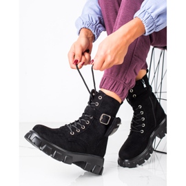 SHELOVET Arbeitsstiefel aus Wildleder mit Tasche schwarz 1