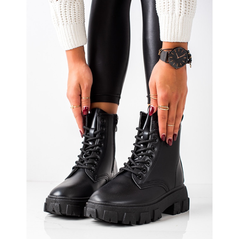 Diamantique Klassische Stiefel Trapper schwarz 2