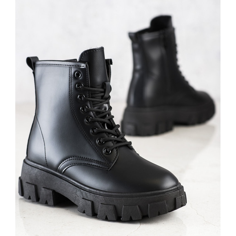 Diamantique Klassische Stiefel Trapper schwarz 1