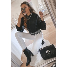 Klassische schwarze Stiefeletten am Melanie-Pfosten 2