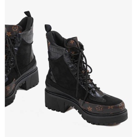 Schwarze Taschen mit braunen Einsätzen 1