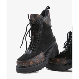 Schwarze Taschen mit braunen Einsätzen 2