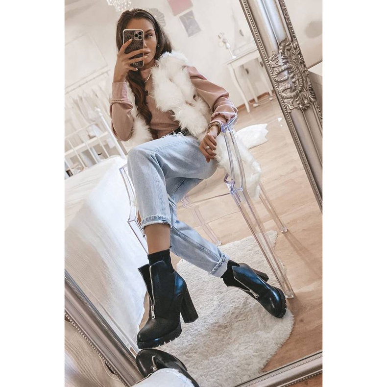 Schwarze Stiefeletten mit Rocko-Reißverschluss 1