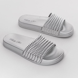 Silberne Hausschuhe mit Jennya-Gummiperlen silber- 1