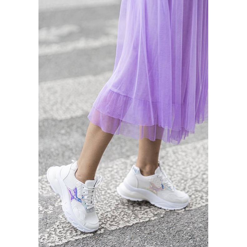 Weiße Sneakers für Mädchen grau 1