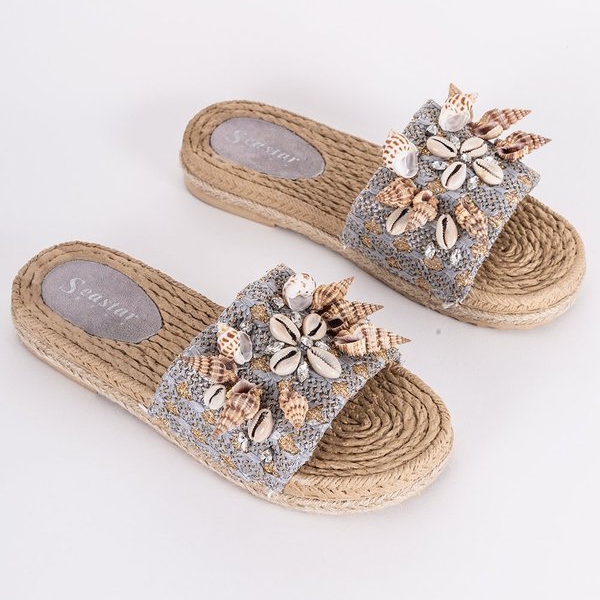 Sea Side graue Flip-Flops mit Muscheln 1