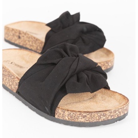 Schwarze Hausschuhe mit Step Of Pleasure Schleife 1