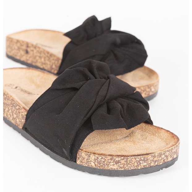 Schwarze Hausschuhe mit Step Of Pleasure Schleife 1