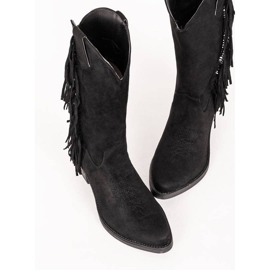Schwarze hohe Cowboystiefel von Bianca 1