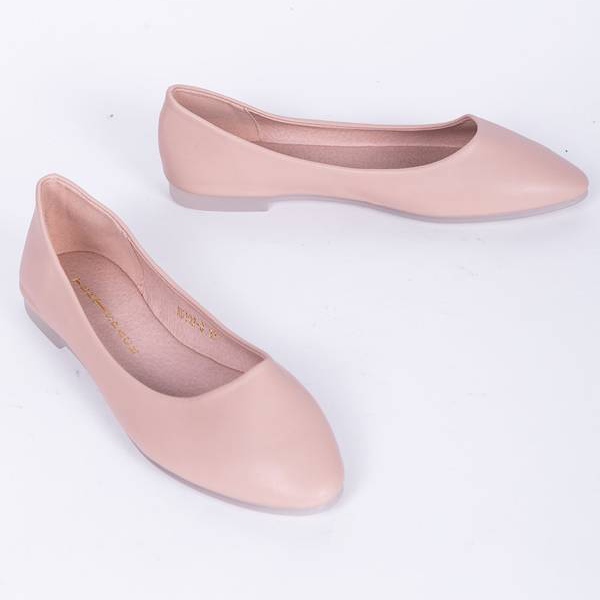 Beige Ballerinas mit Mandelspitze Baleria 1