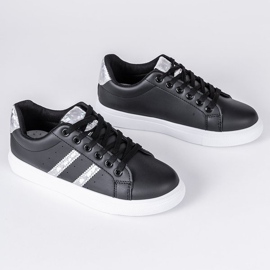 Schwarze Sneaker mit Verzierungen von Abbie silber- 1