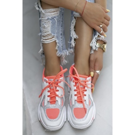 Rosa Neon-Sneakers Bling! Bling! weiß 2