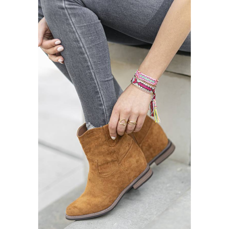 Camel Stiefelette mit bezogenem Buenna-Keil braun 1