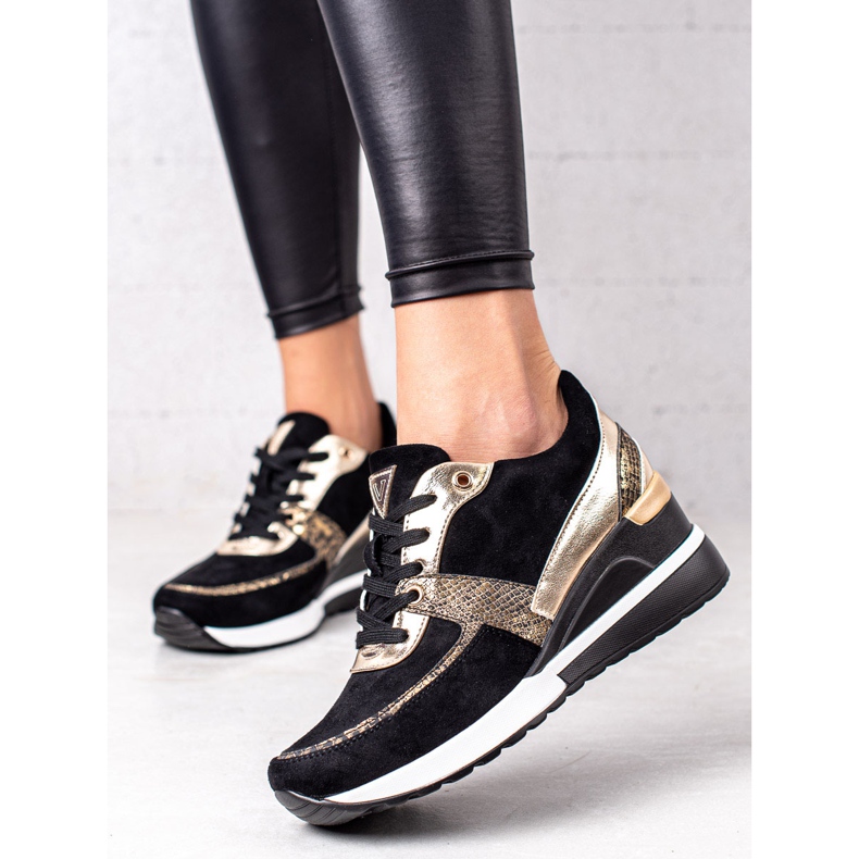VINCEZA Sneakers in Schwarz und Gold golden 1