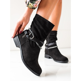 Anesia Paris Wildlederstiefel mit Zierstreifen schwarz 2