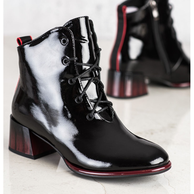 S. BARSKI Schnürboots auf High Heels von S.BARSKI schwarz 1