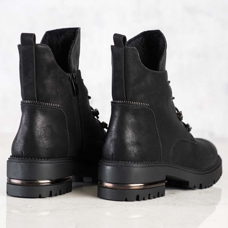 Modische Schnür-Worker von Sergio Leone schwarz 1