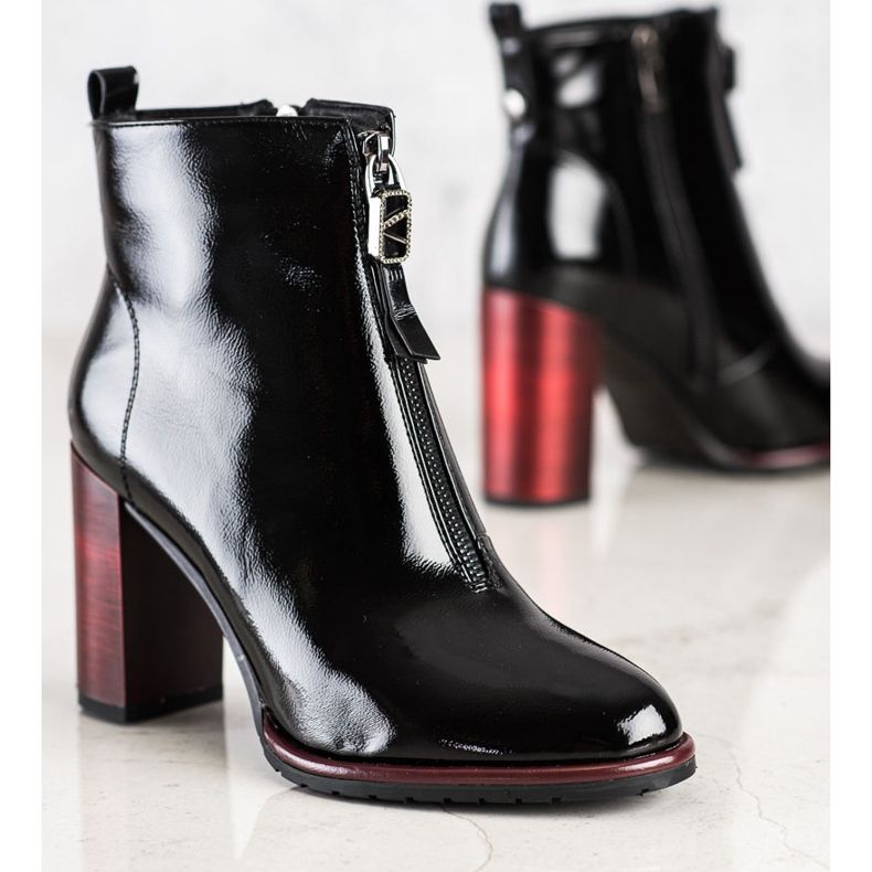 S. BARSKI Stilvolle lackierte Stiefel S.BARSKI schwarz 2