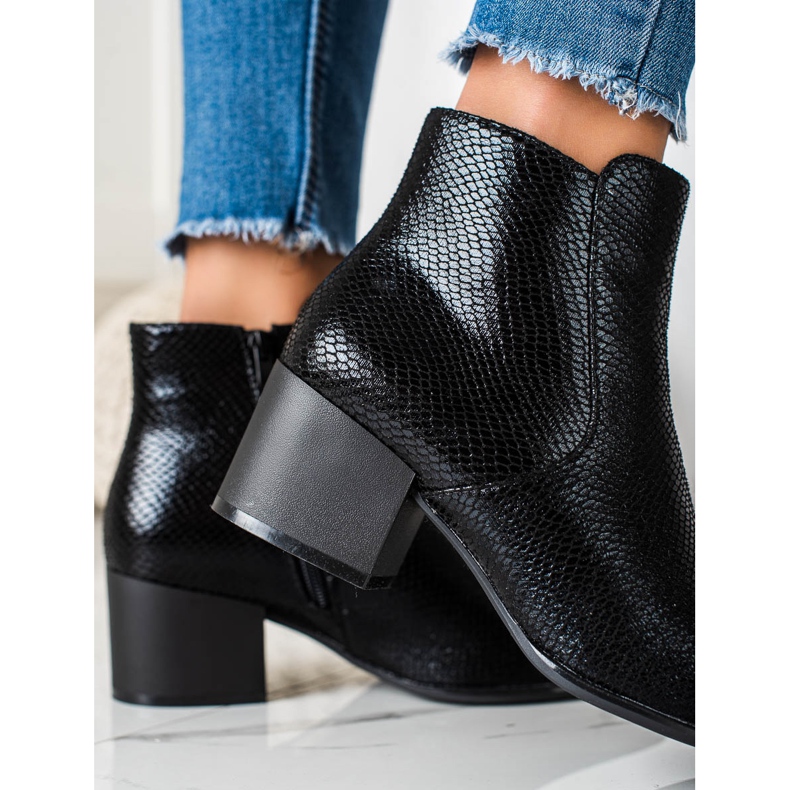 Sergio Leone Stiefel mit schimmerndem Schlangenmuster schwarz 1