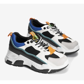 Schwarze Sneaker auf hoher Omerta-Sohle weiß mehrfarbig 1