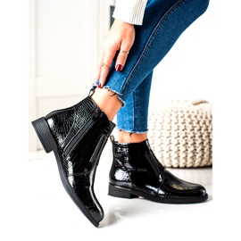 Lackstiefeletten mit Tiermuster Sergio Leone BT400 Schwarz 3